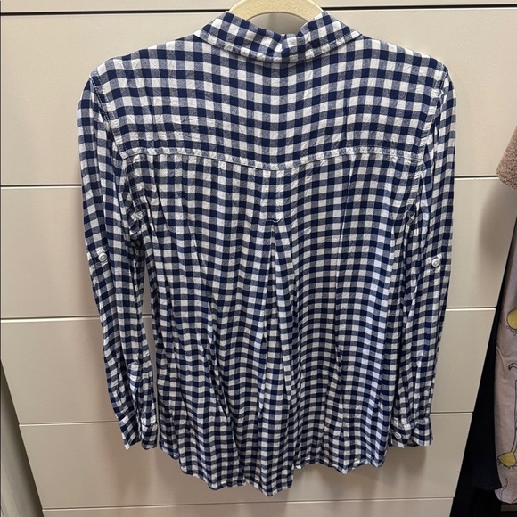 beachlunchlounge Navy and White Plaid Shirt - Picture 5 of 5